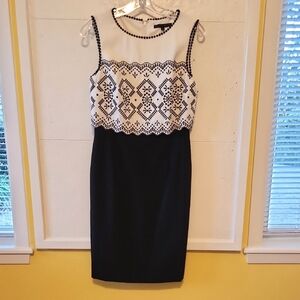 ANTONIO MELANI Black and White Shift Dress Sz 4